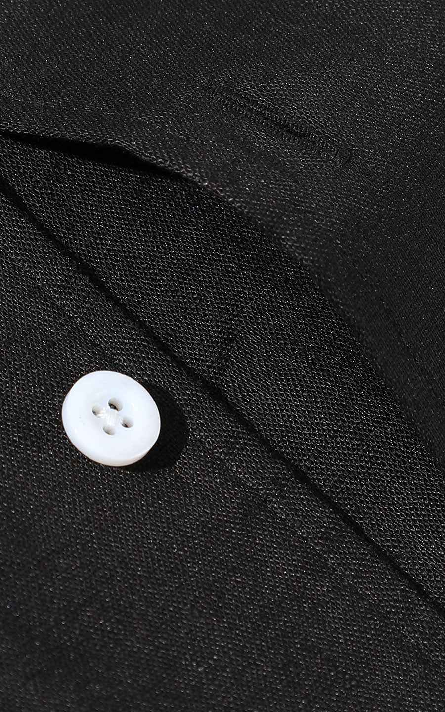 WIAI French Black Linen Long Sleeve Shirt - Custom Fit