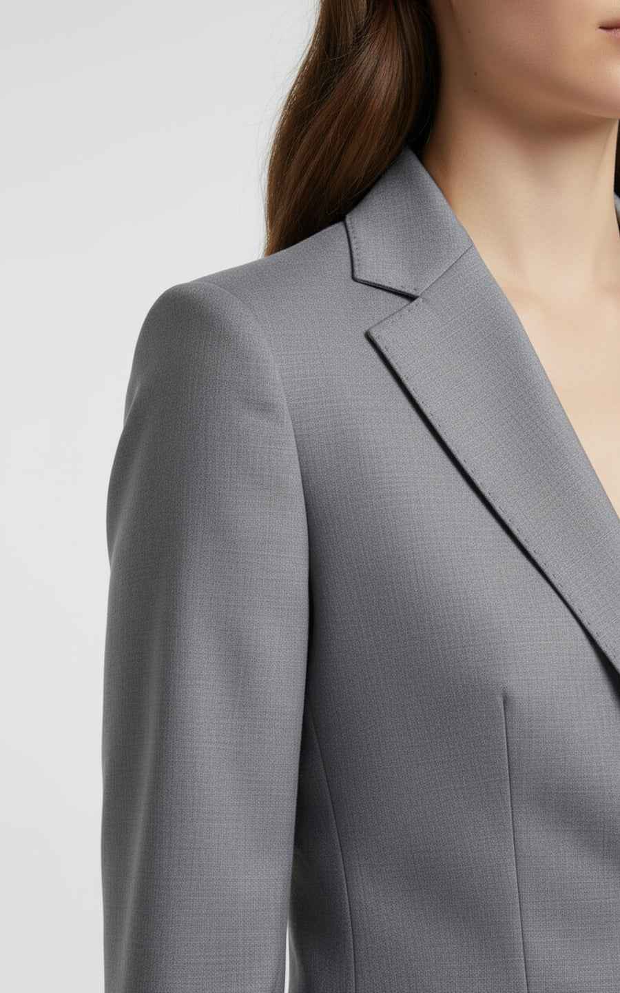 Women's Grey Single-Button Suit Set