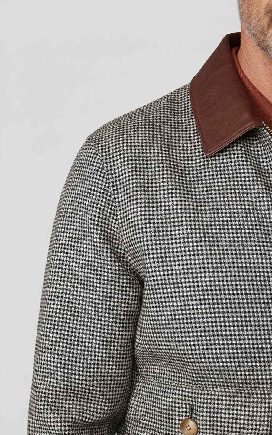 Custom brown plaid jacket for men casual coat