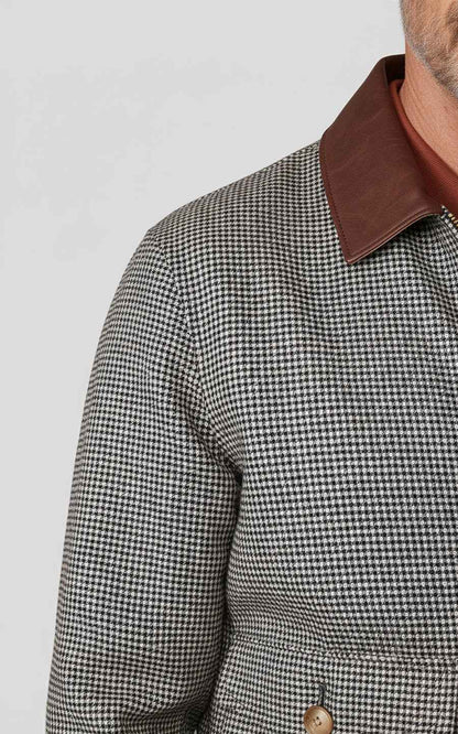 Custom brown plaid jacket for men casual coat