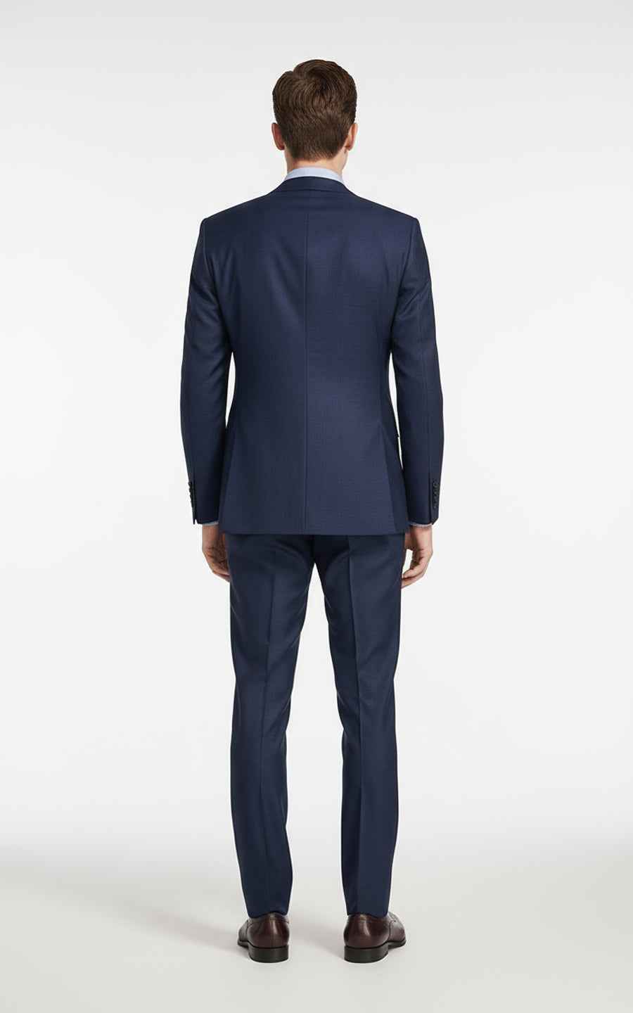 Formal business blue checkered men's custom suit set