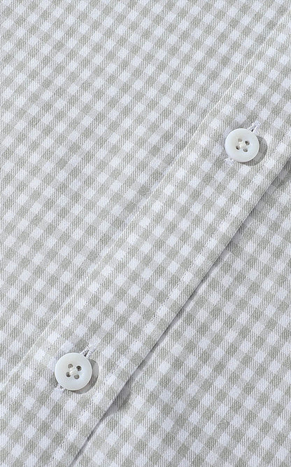 Grey Check Pattern Detail - Premium Oxford Shirt