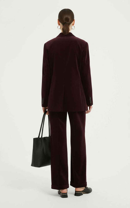 Custom Suits - Burgundy Double-Breasted Blazer Set