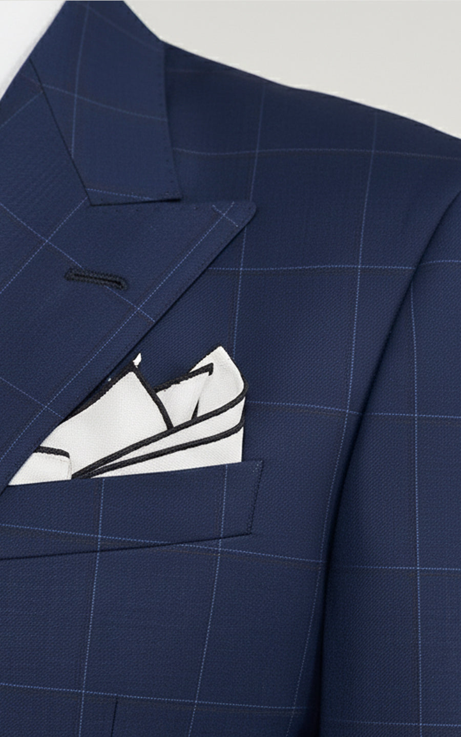 Tailored Navy Suit Set Men Double Breasted Business Formal