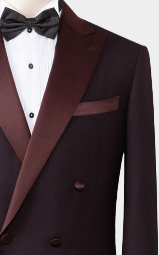 Black jacquard tuxedo fabric texture Chinese style