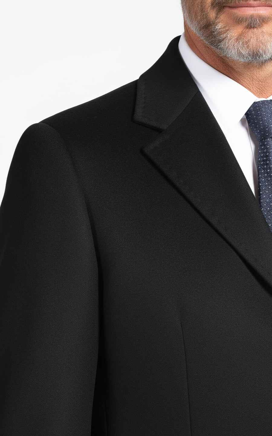 Custom Black Wool Blend Men's Casual Overcoat