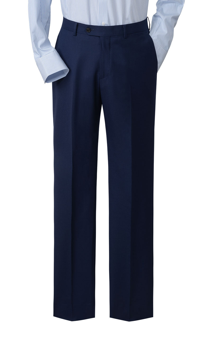 Blue birdseye business suit set custom tailored fit