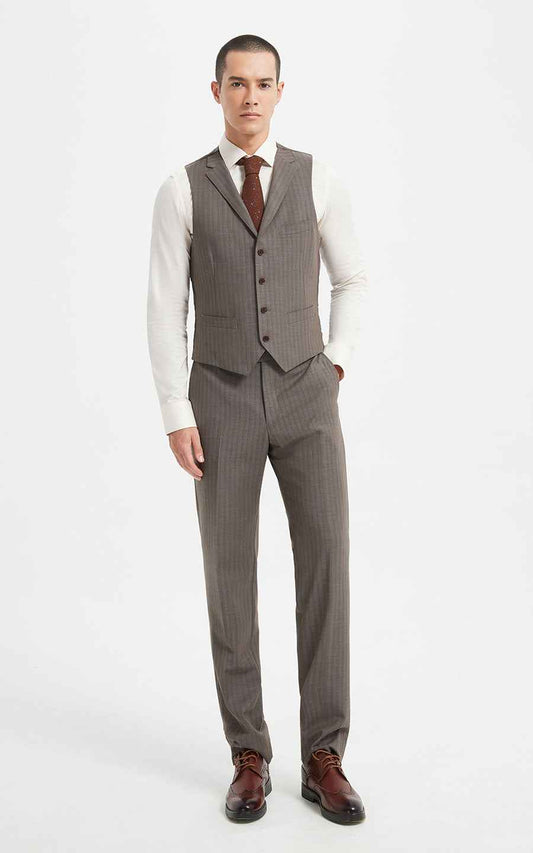 Men's Vest Suit Classic Gray Three-Piece Set