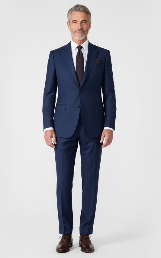 Dark Blue Notch Lapel Suit Men's Custom Formal Business Suit Set