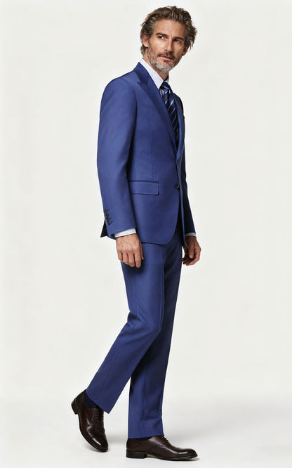 Custom suits Navy Blue Business Suit Set - Men's Tailored Fit