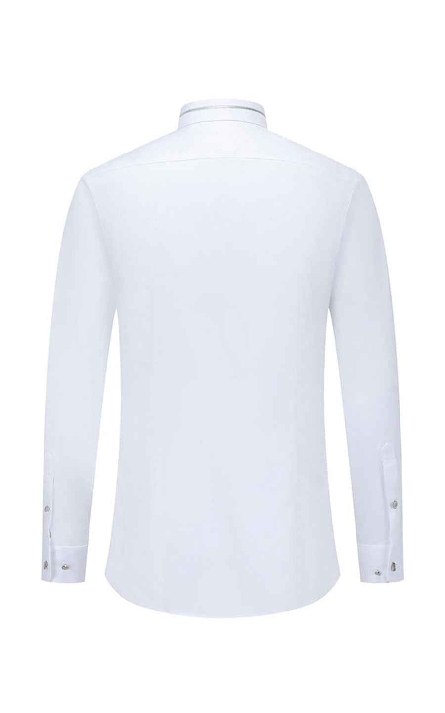 Custom White Men's Tailored Dress Shirts - Personalized