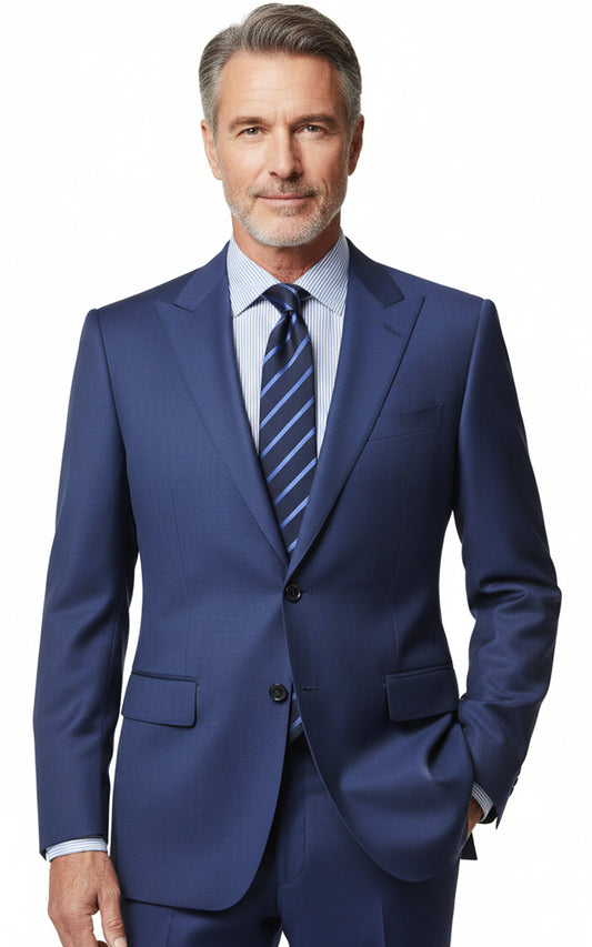 Custom Fit Dark Blue Blazer Men Formal Business