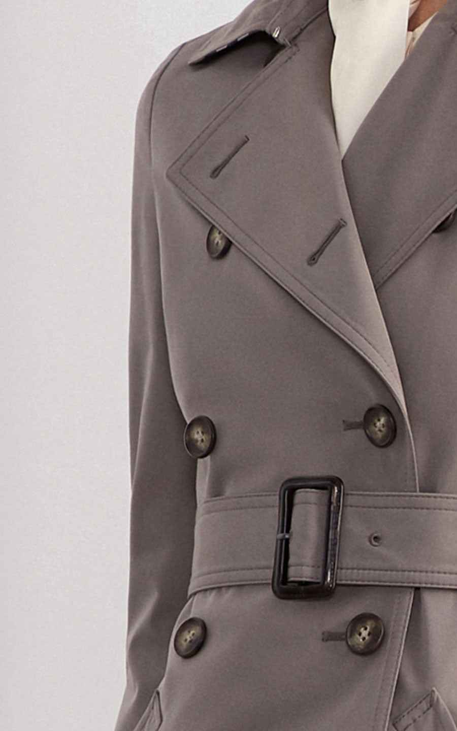 Classic Double-Breasted Trench Coat - Taupe