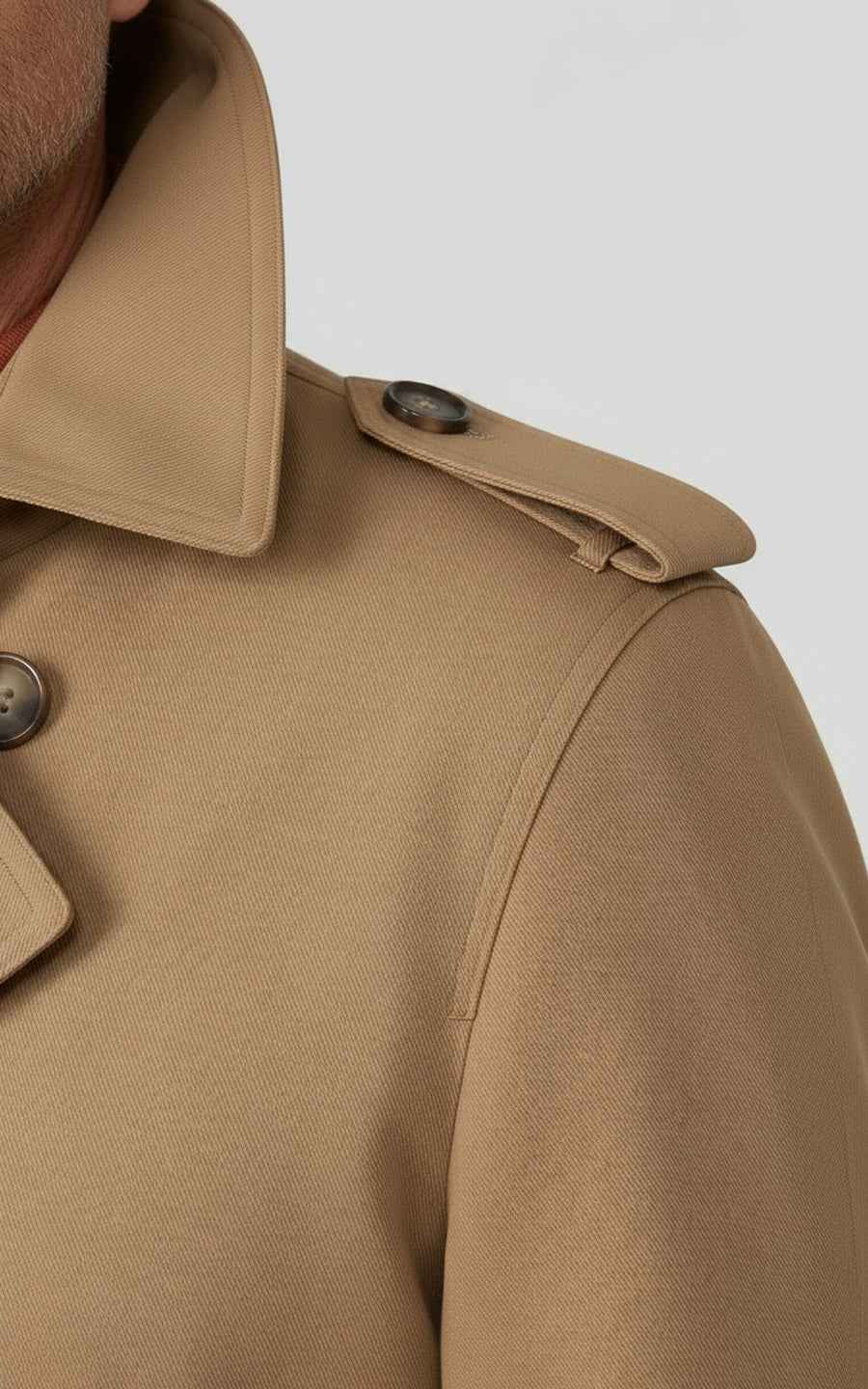 Men's slim-fit khaki trench classic casual trench coat