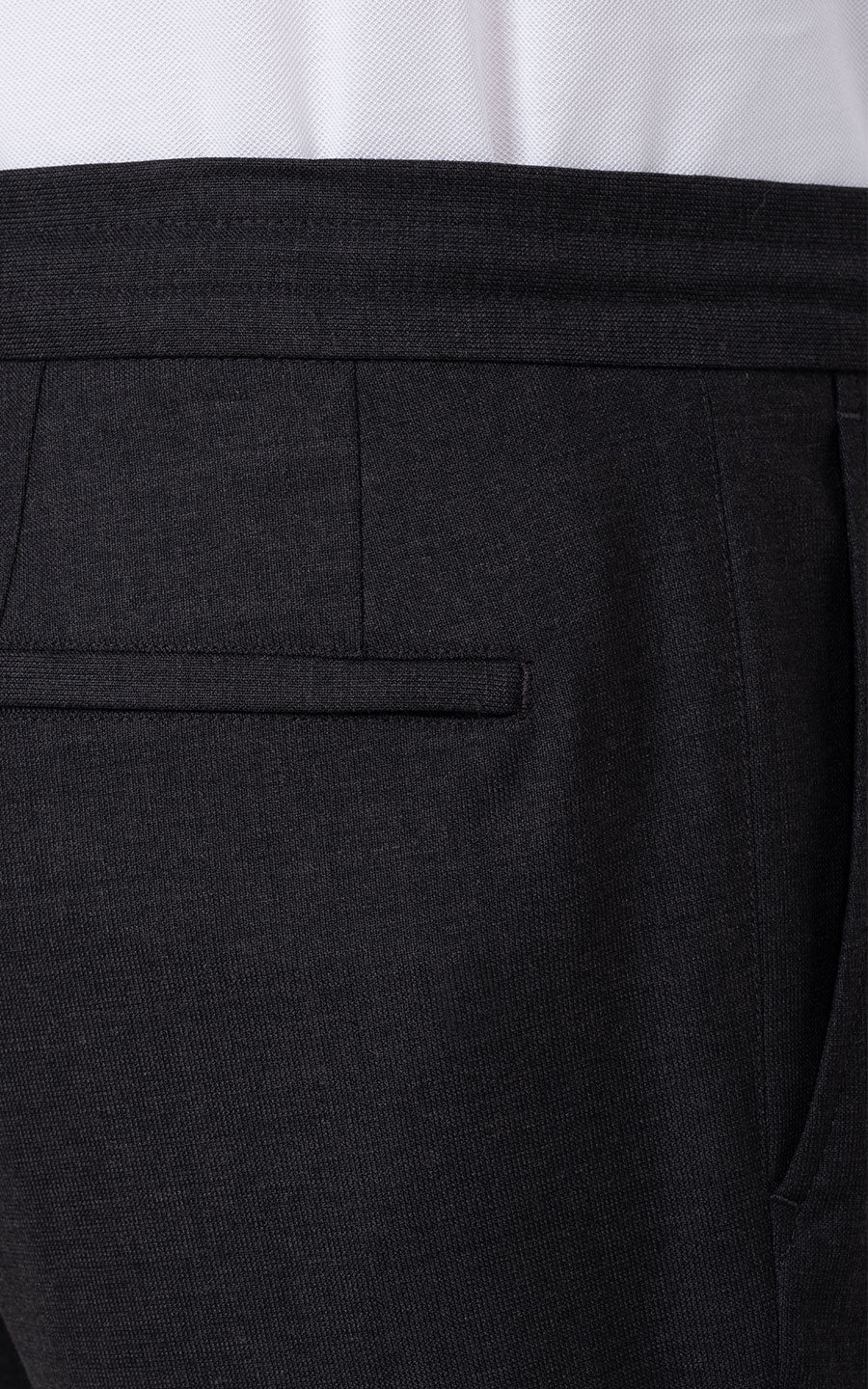 Dark Grey Custom Trousers Detail - Premium Fine Stripe