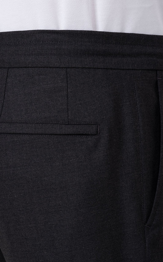 Dark Grey Custom Trousers Detail - Premium Fine Stripe