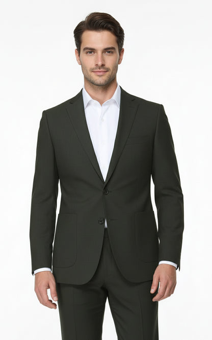 Custom Dark Green Suit Men Business Tailored Two Piece