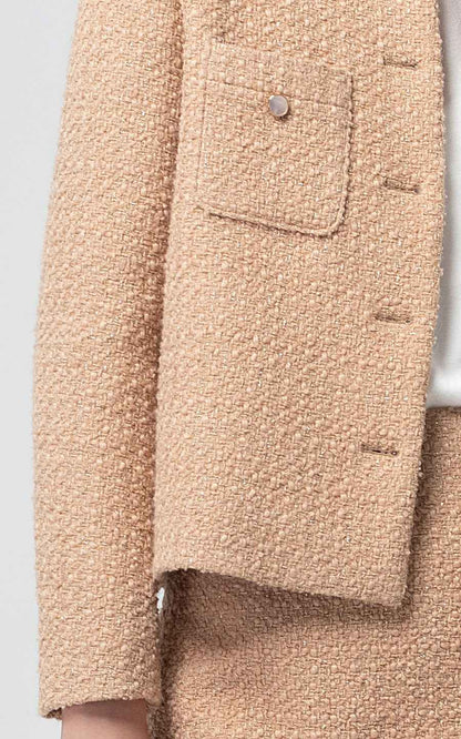 Elegant Beige Tweed Suit Set - Jacket & Skirt