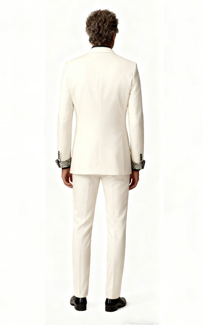 Men's White Tuxedo Suit - Wedding Formal Custom Tailored