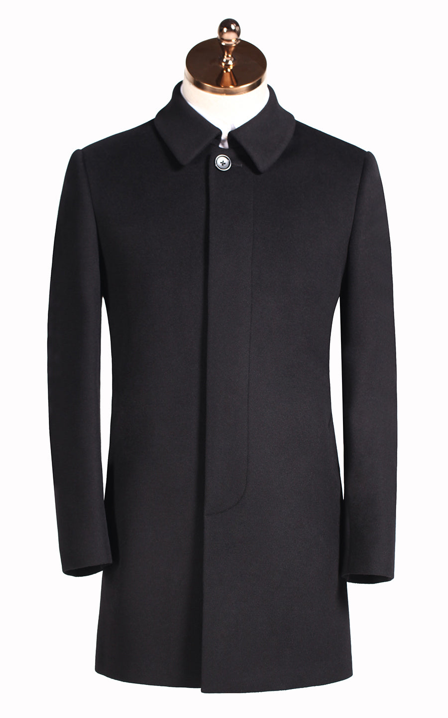Black custom casual men's wool business coat