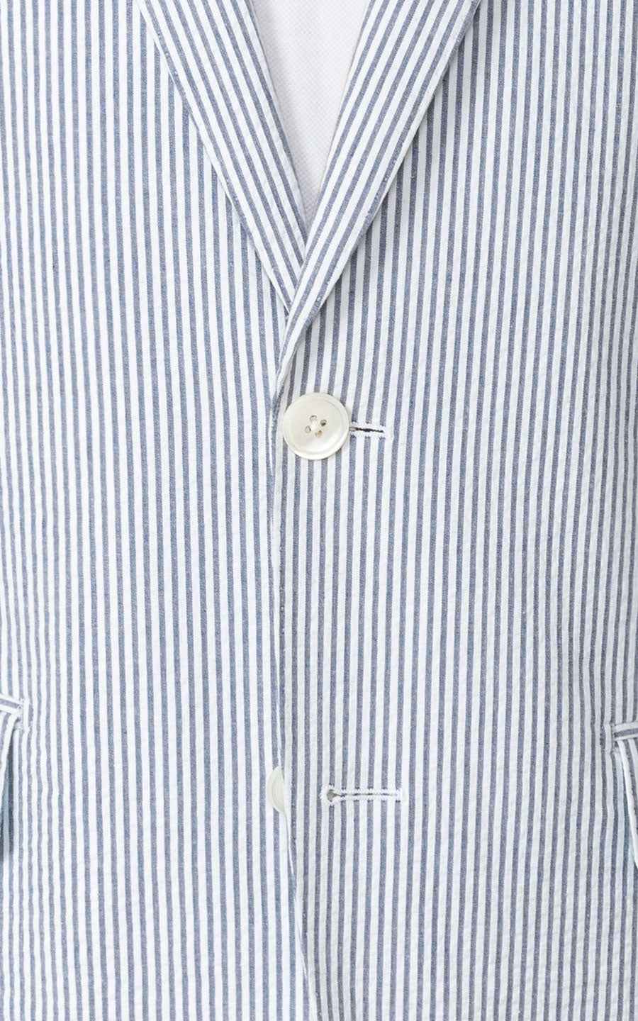 Light Gray Striped Casual Suit Set - Tailor Made
