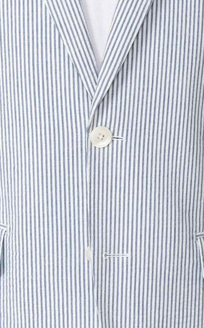 Light Gray Striped Casual Suit Set - Tailor Made