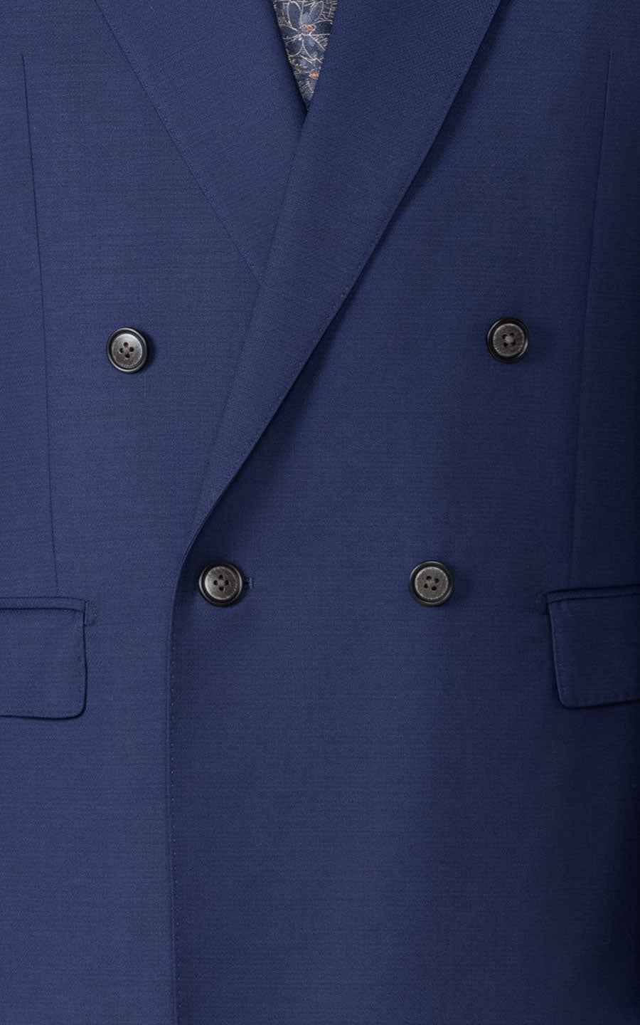 Men's Navy Blue Wool Business Suit Set - Custom Tailored