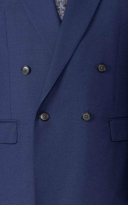 Men's Navy Blue Wool Business Suit Set - Custom Tailored