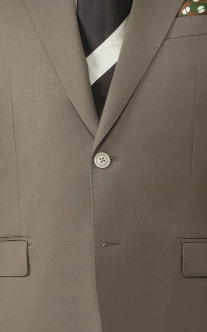 Gray-brown blazer button detail - Half canvas construction