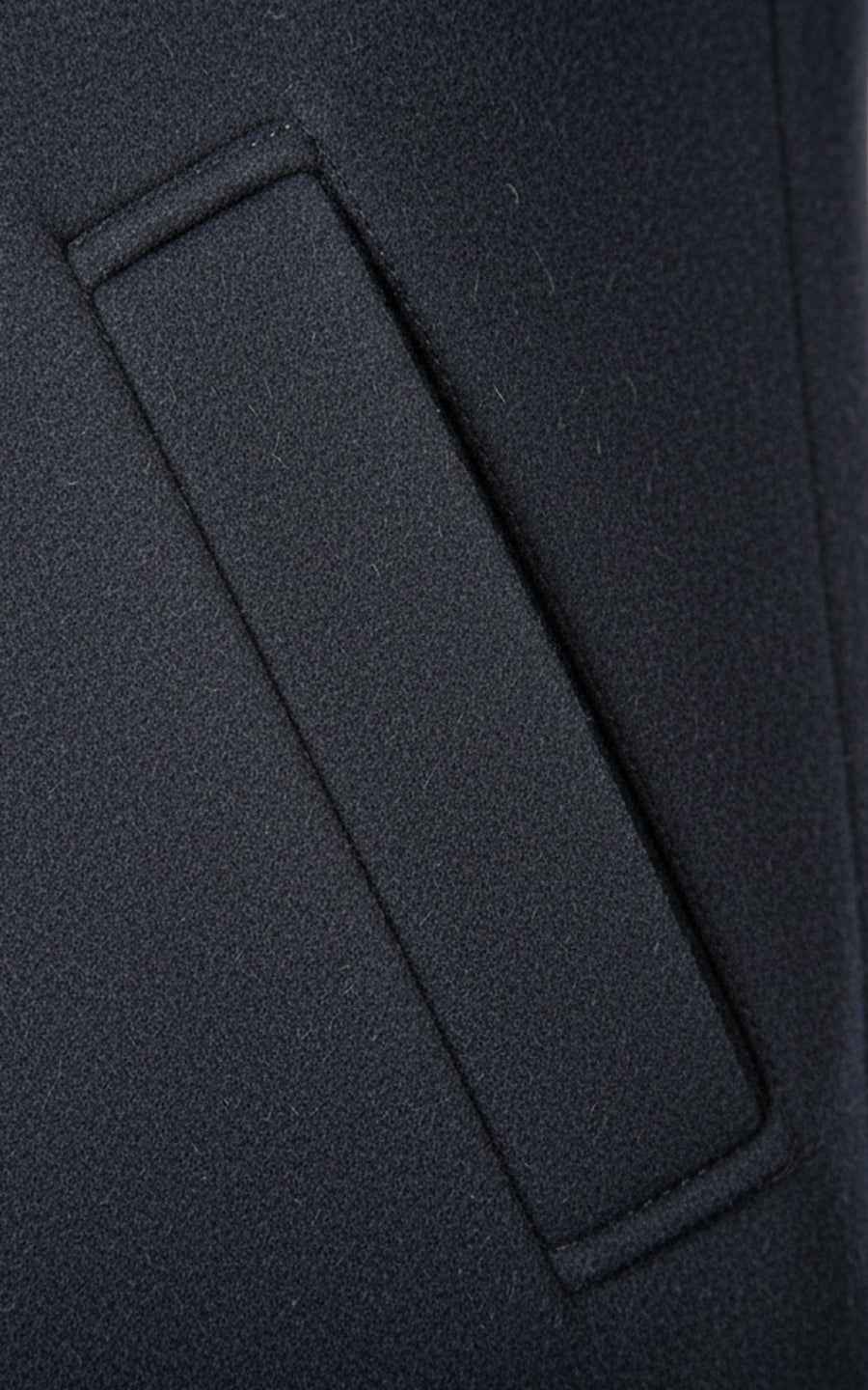 Men's Wool Overcoat Dark Blue Custom Business Wool Coat