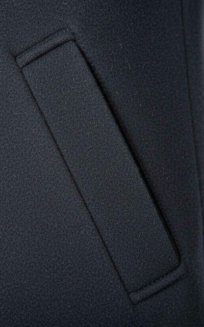 Men's Wool Overcoat Dark Blue Custom Business Wool Coat