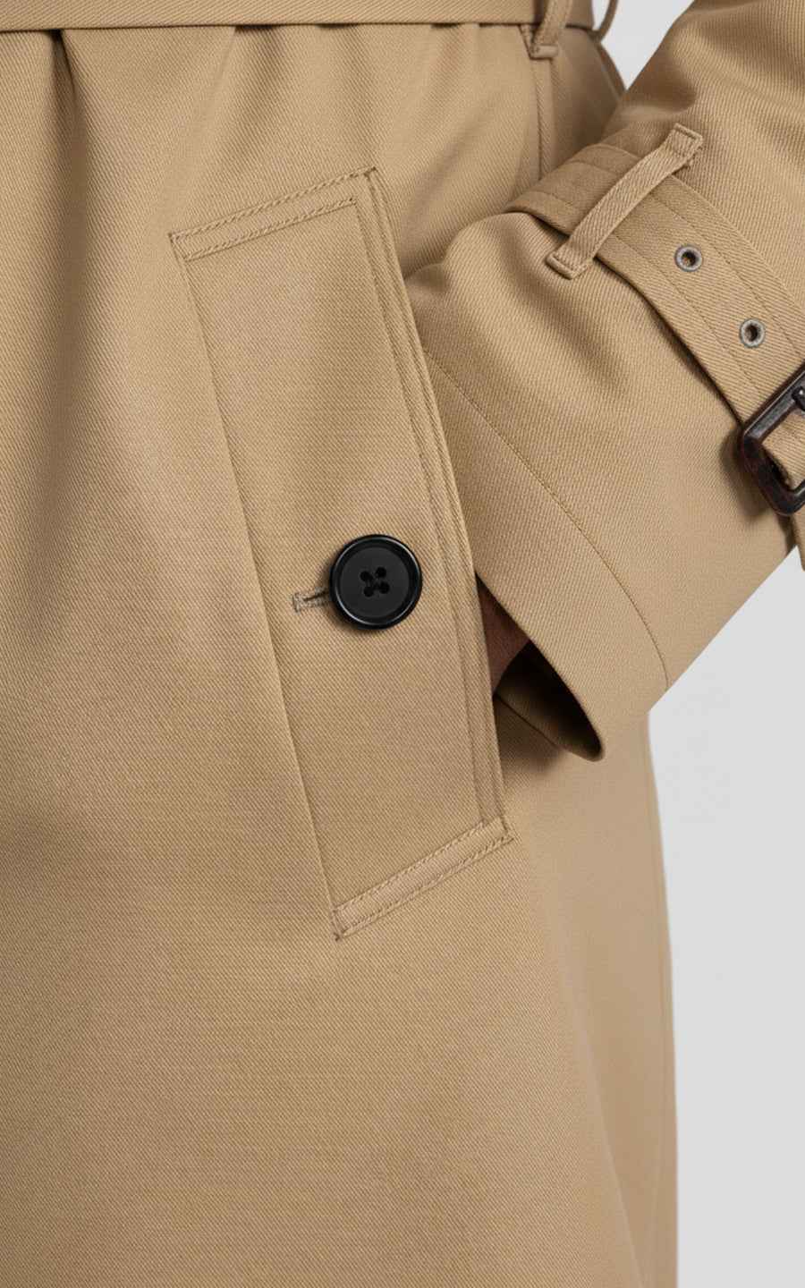 Men's Beige Double-Breasted Business Casual Custom Trench Coat
