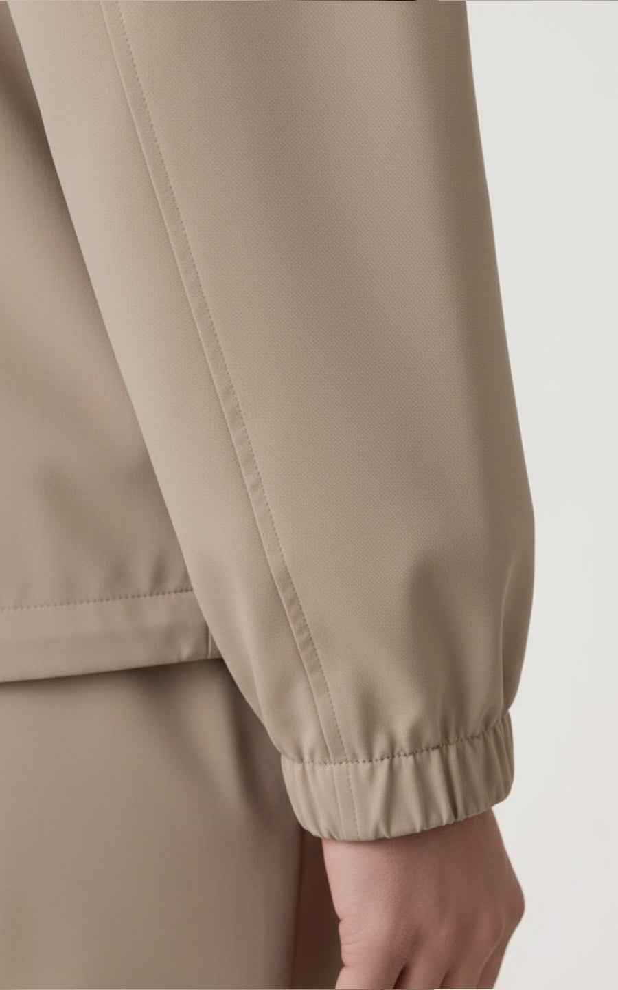 Beige Zipper Hooded Custom Men's Casual Jacket