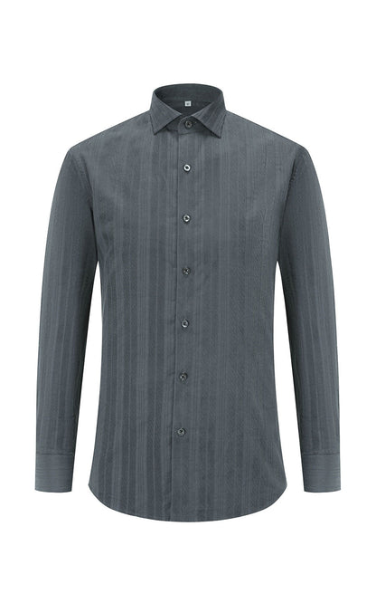 Custom dark gray dress shirt - anti-wrinkle tailored fit