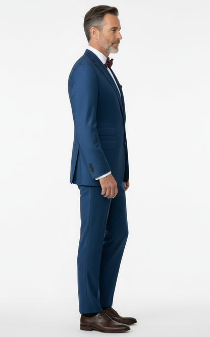 Custom Navy Blue Tailored Suit Set Men Business Formal Wear