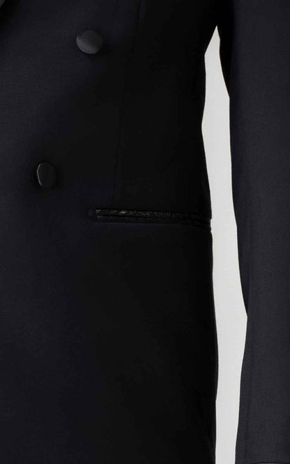 Black Double Breasted Tuxedo Men Custom Tailored Formal Coat