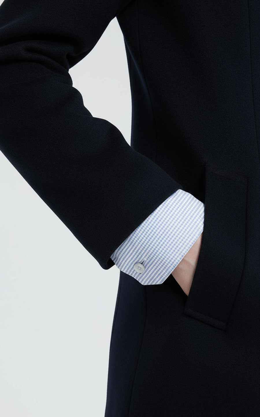 Black Customized Windbreaker Women's Long Jacket Coat