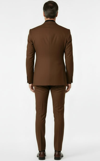 Custom Brown Suit Set Men Formal Business Tailored