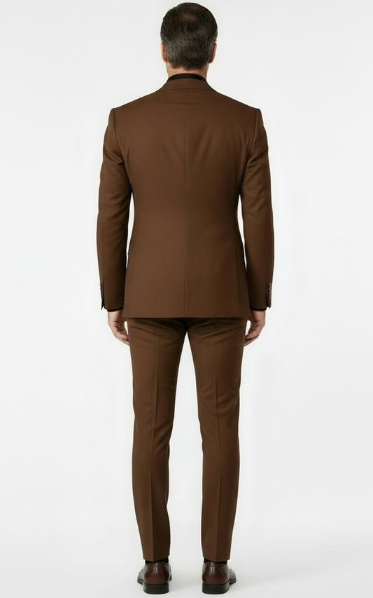 Custom Brown Suit Set Men Formal Business Tailored