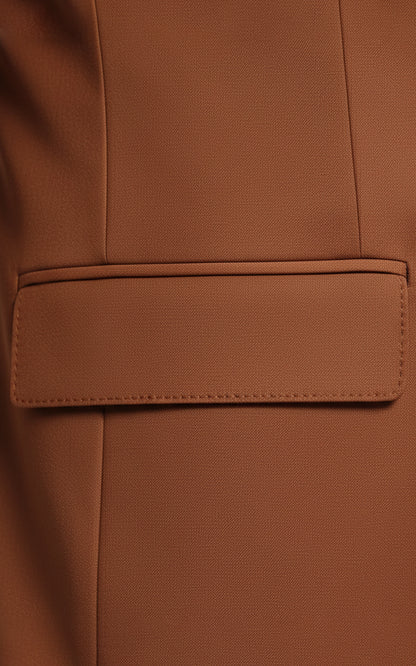 Caramel Tailored Suit Men Business Formal Two Piece Set