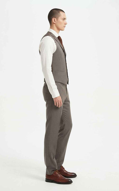 Men's Vest Suit Classic Gray Three-Piece Set