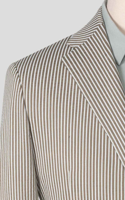 WIAI Brown White Striped Blazer - Premium Casual Jacket
