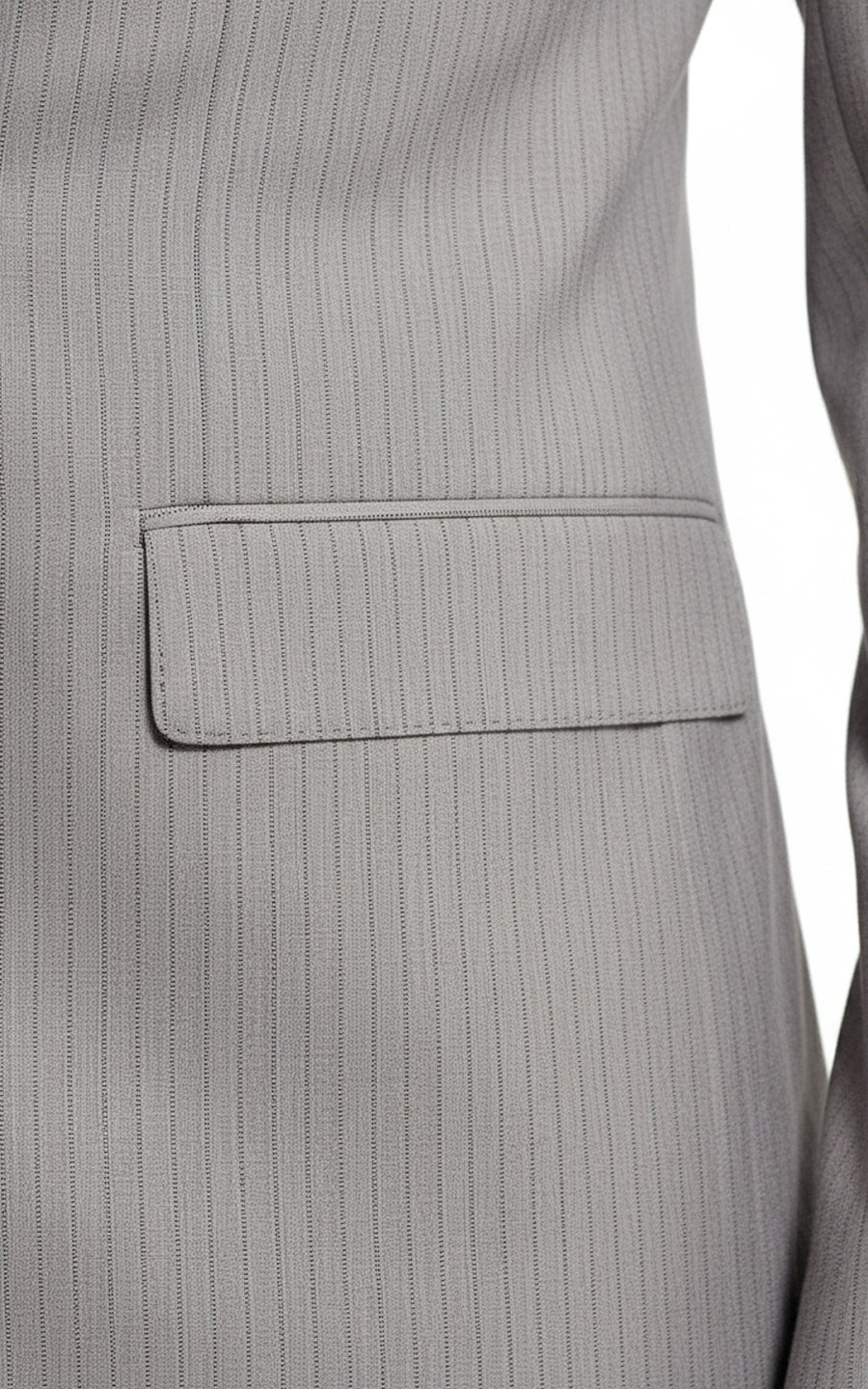 Men's Gray-Brown Striped Formal Custom Suits Set