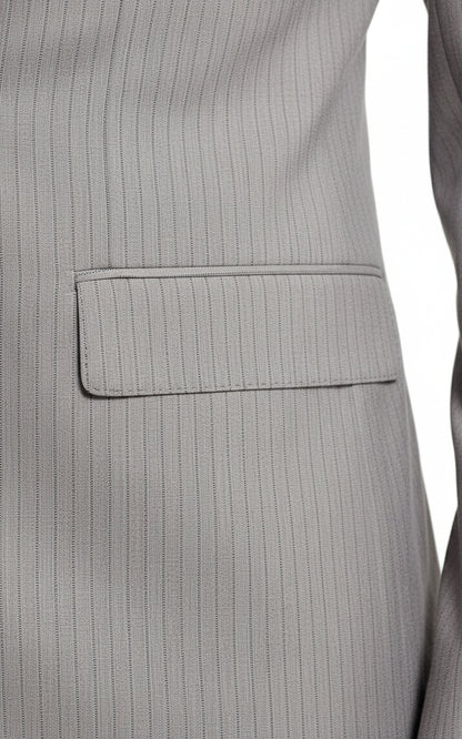 Men's Gray-Brown Striped Formal Custom Suits Set