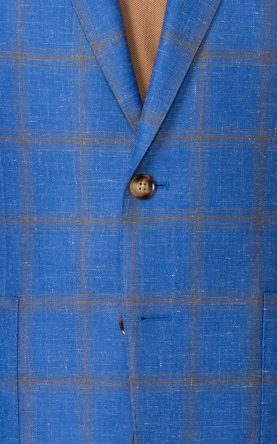 Custom suits Blue Plaid Wool Suit Set - Stylish Casual Wear
