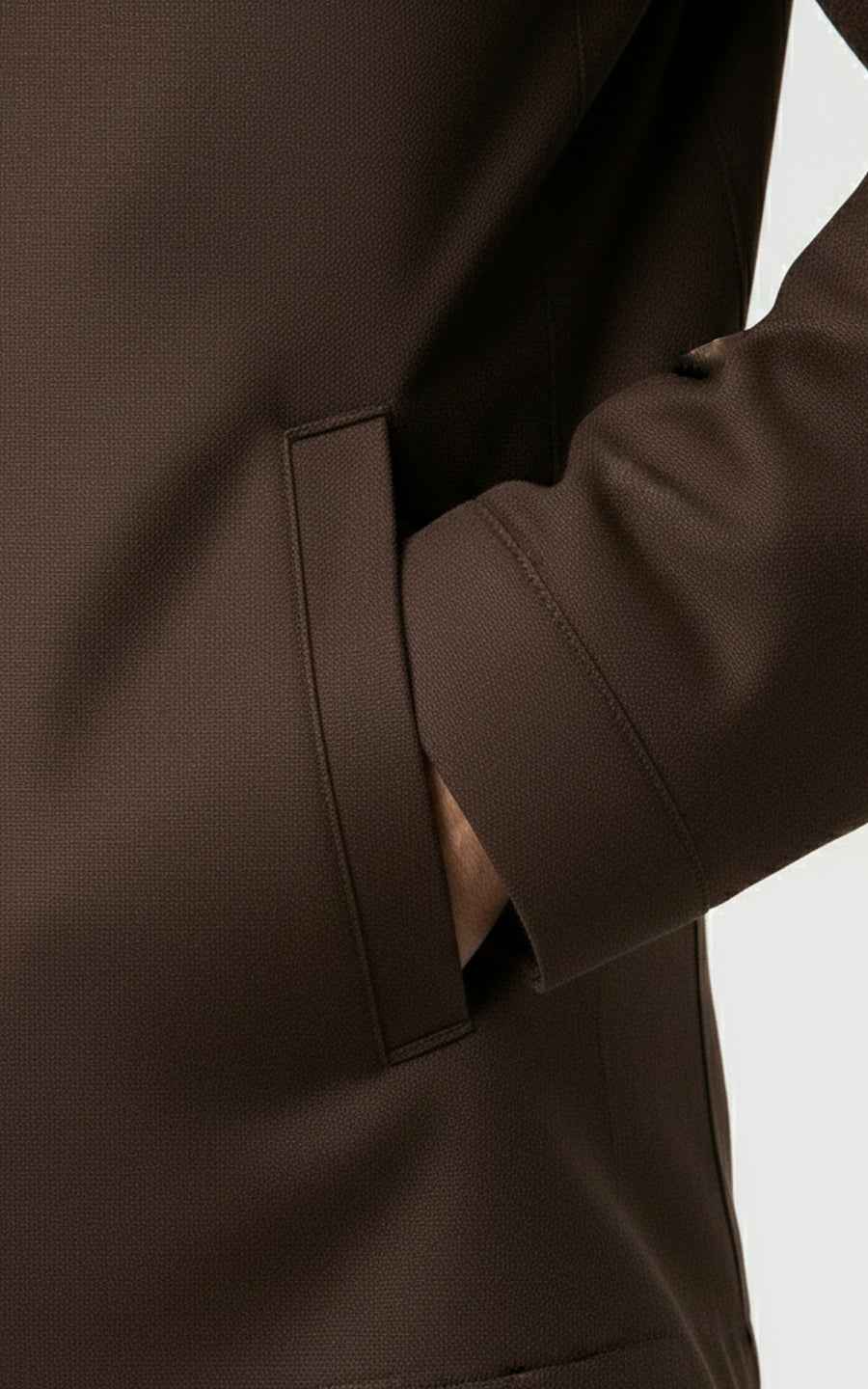 Brown slim fit men's custom casual jacket coat