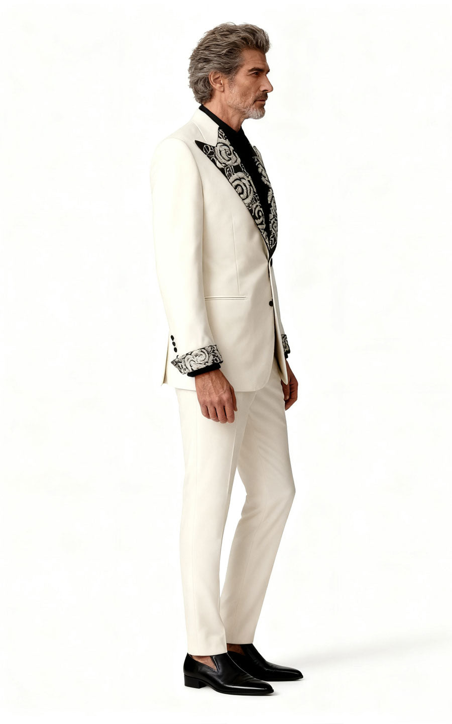 Men's White Tuxedo Suit - Wedding Formal Custom Tailored