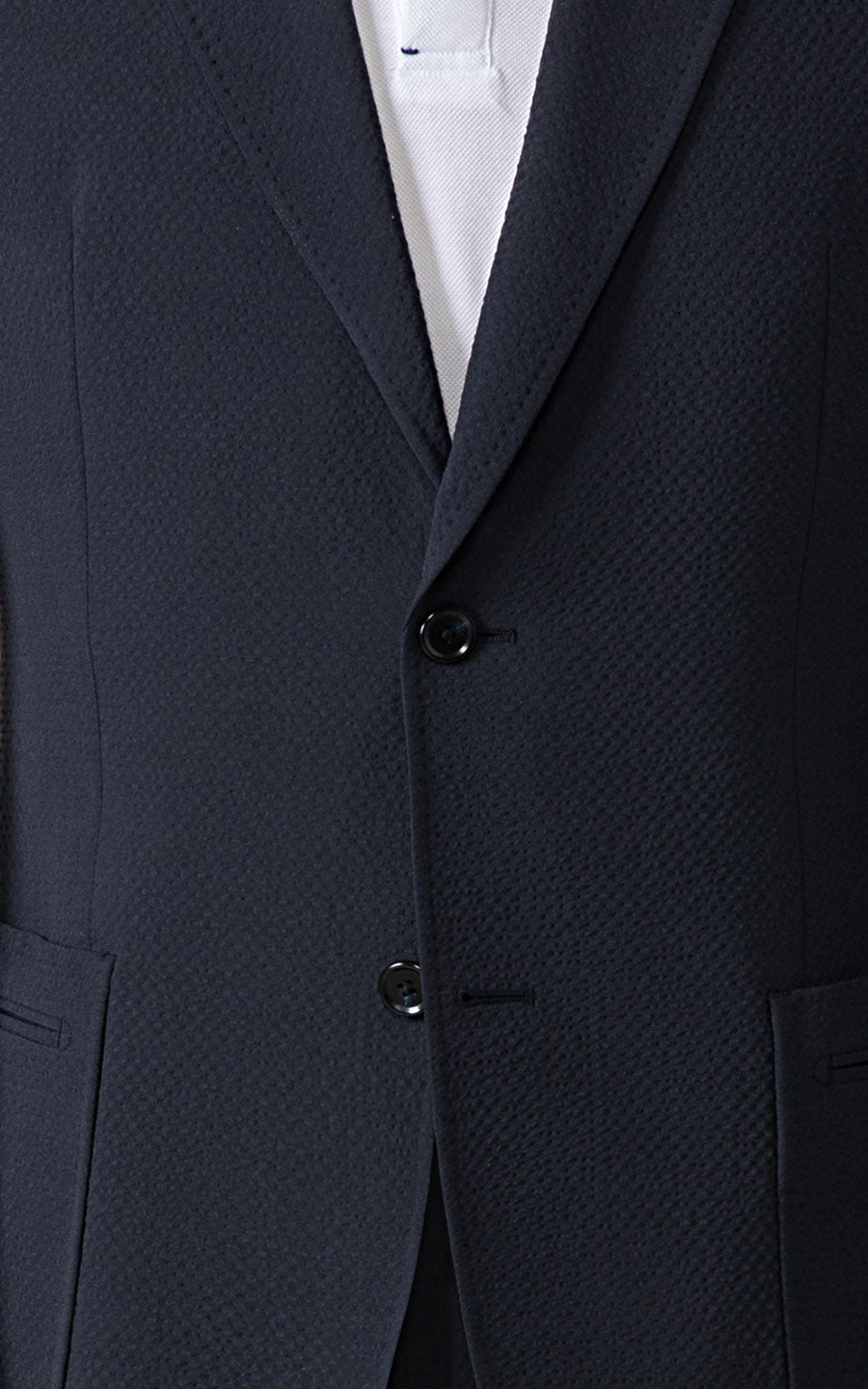 Tailored Navy Seersucker Blazer