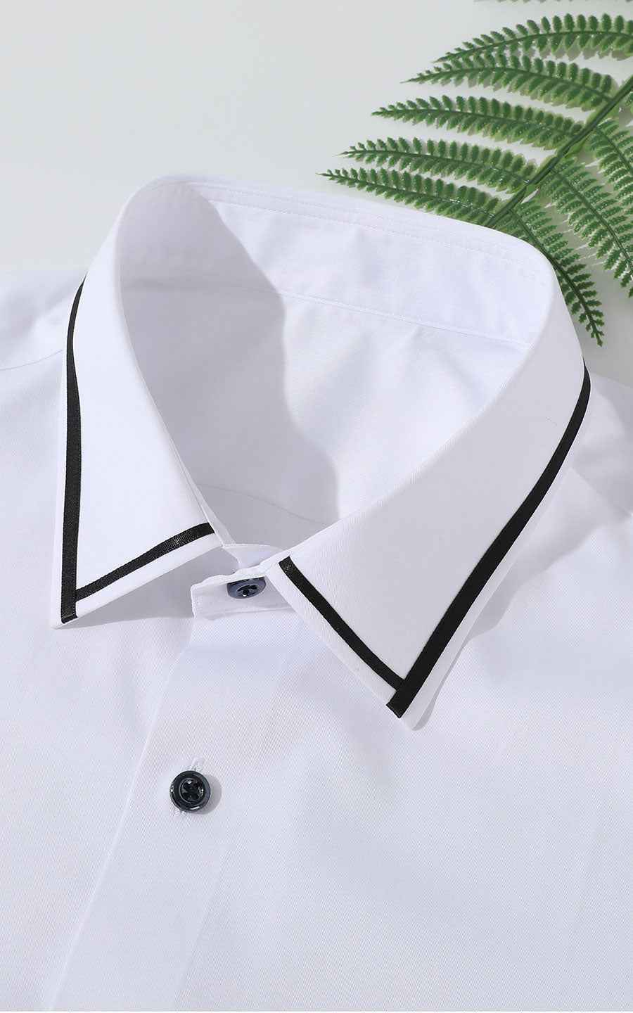 Custom Black & White Elegant Men's Dress Shirt