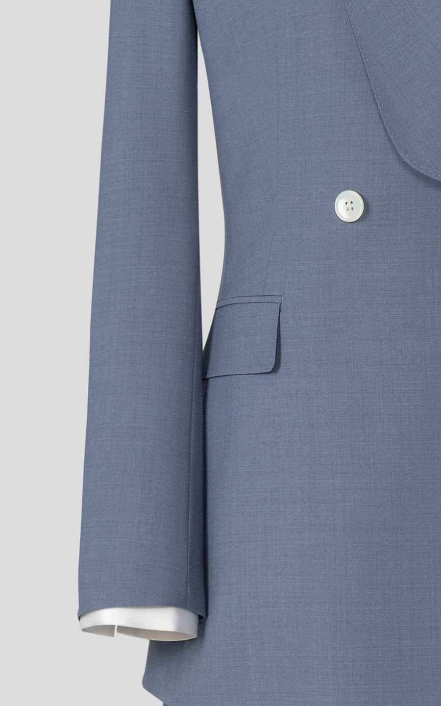 Men's Blue Double-Breasted Business Suit